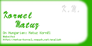 kornel matuz business card